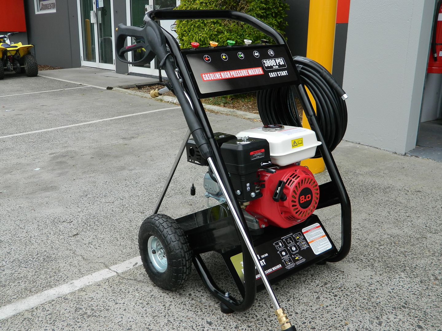 High Pressure Cleaner Washer 8 HP 3800 PSI Petrol Water Hose Gurney 30