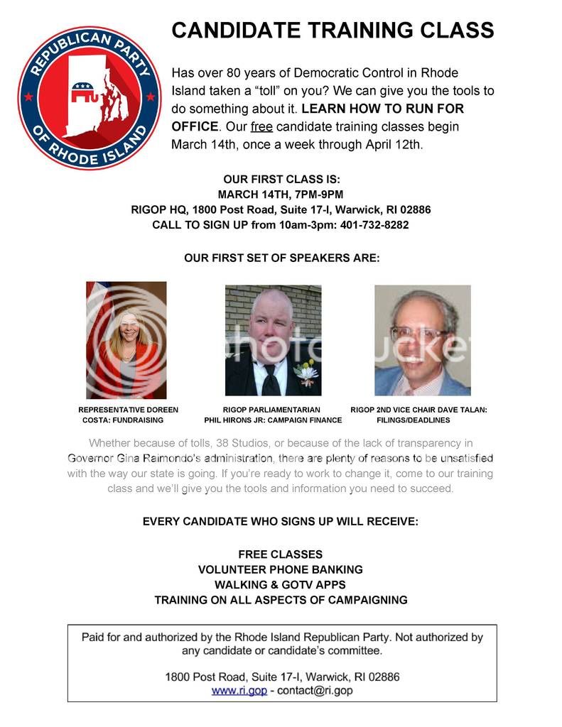 Candidate Training Class Flyer March 14th