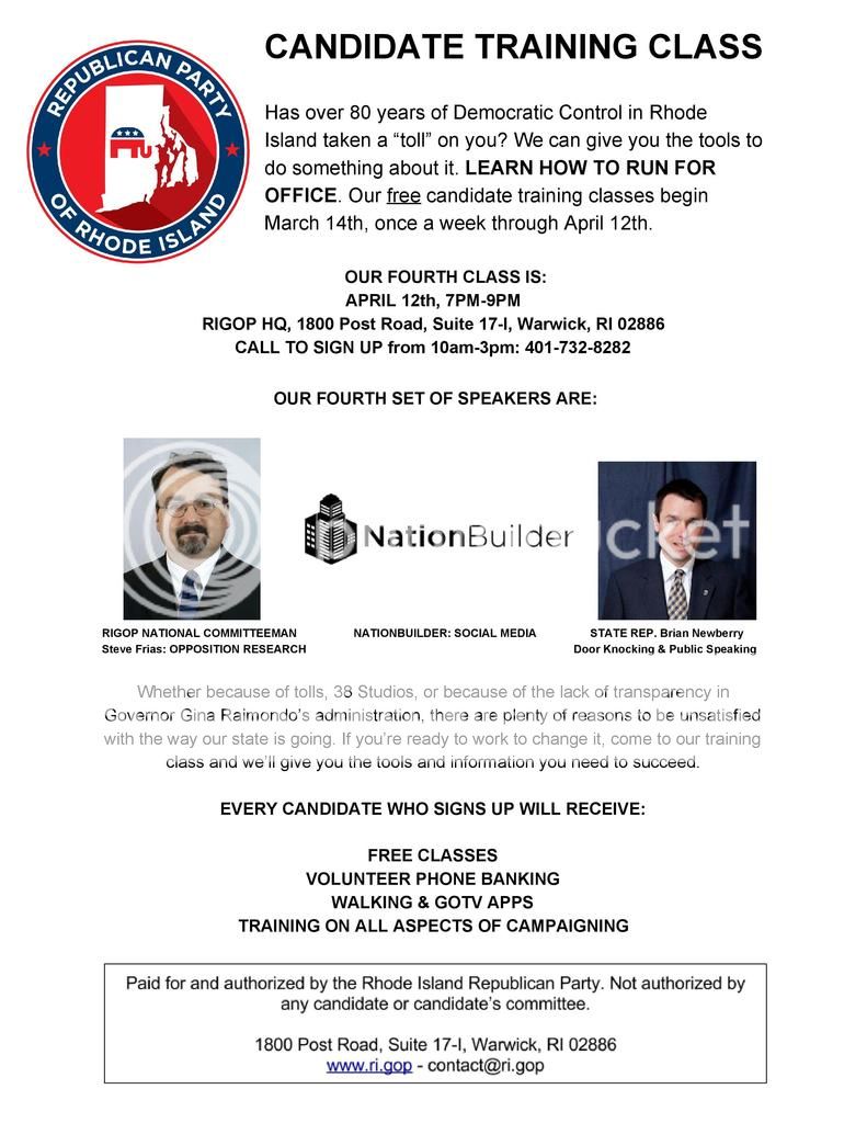 Candidate Training Class Flyer April 12th