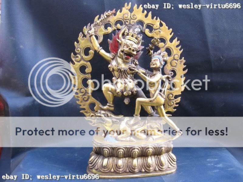 Tibet Buddhism Bronze Gild Yamaraja Yama Buddha Statue  