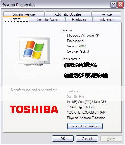 Toshiba Satellite Pro A200 Laptop Core 2 Duo 1.6 GHz Chinese Windows 