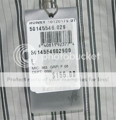 NWT NEW HUGO BOSS MENS SLIM FIT STRIPED DRESS SHIRT L  