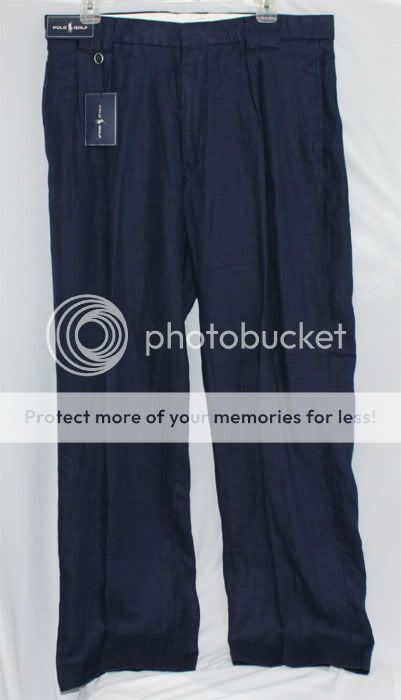 NWT POLO RALPH LAUREN RL MENS NAVY LINEN GOLF PANTS 36L  