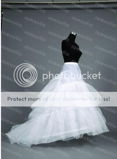 Hoop 3 Layer wedding petticoat/Underskirt with train  